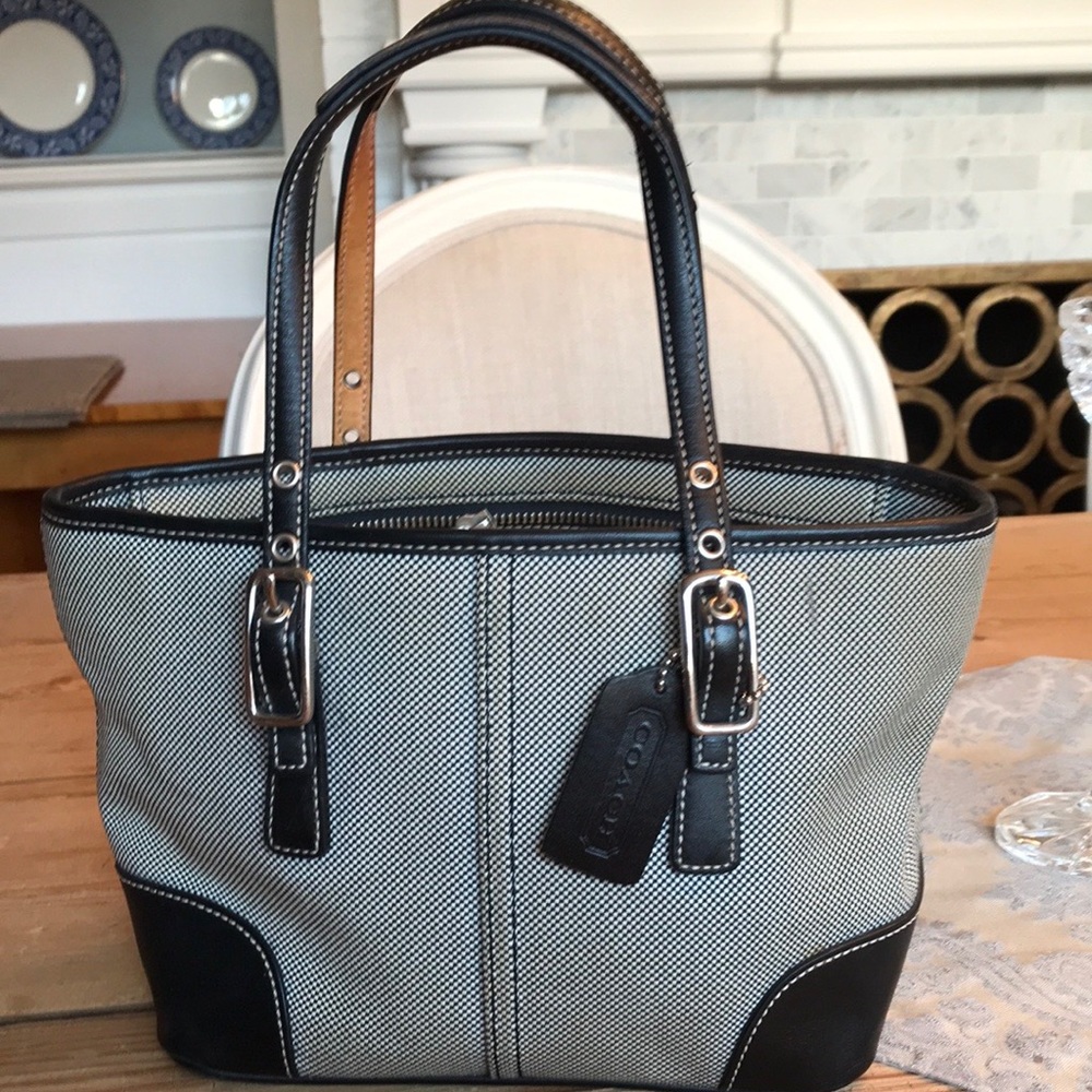 Super Cute Coach black and white coach bag
